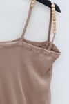 BASERANGE Ribbed Cotton Needle Tank Top TONI and TOTV Collection Made in Portugal TOTV-RC-AU23-TSM Dehydrated Beige TONI
